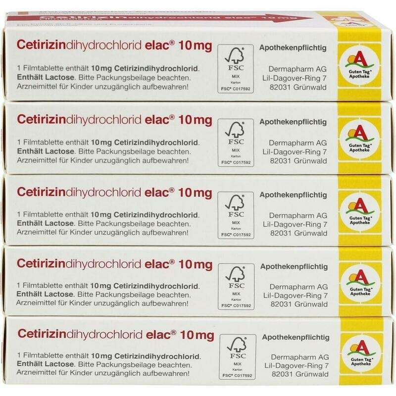 CETIRIZINDIHYDROCHLORID elac 10 mg Filmtabletten