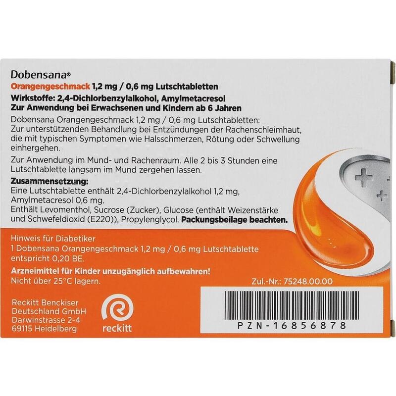 DOBENSANA Orangengeschmack 1,2mg/0,6mg Lutschtabl.